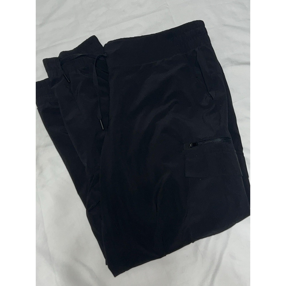 All in Motion Women's Black Jogger Pants L Drawstring Pockets Polyester Read